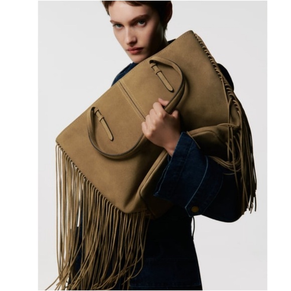 Zara Handbags - NWT Zara Suede Fringe Tote Bag
